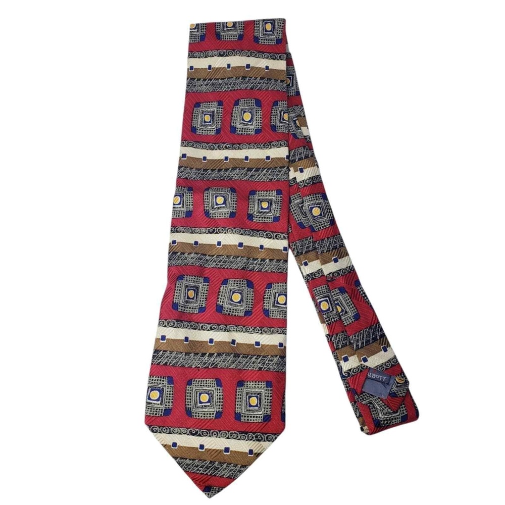 Robert Talbott Studio 100% Silk Hand Sewn Geometric Pattern Tie Made in USA